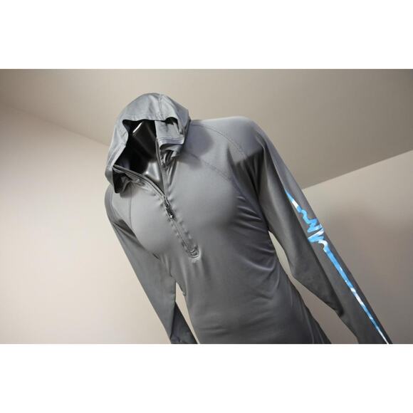 Habit Fishing Hoodie 1/4 Zip Solar Factor UV Protection Gray Mens Sz Large - Picture 1 of 10